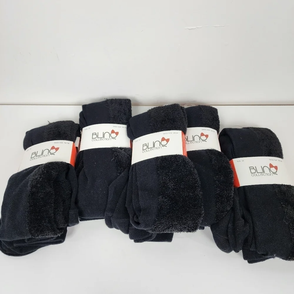 5 Nwt Pairs Of Black Tights, Size 10, Blinq